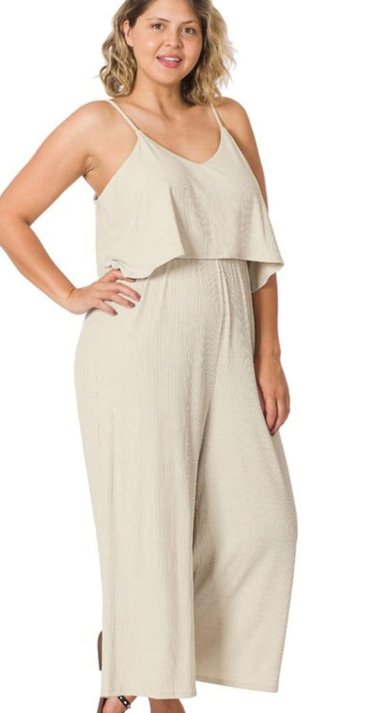 Ribbed Double Layer Jumpsuit