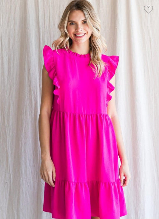 Hot pink sleeveless dress