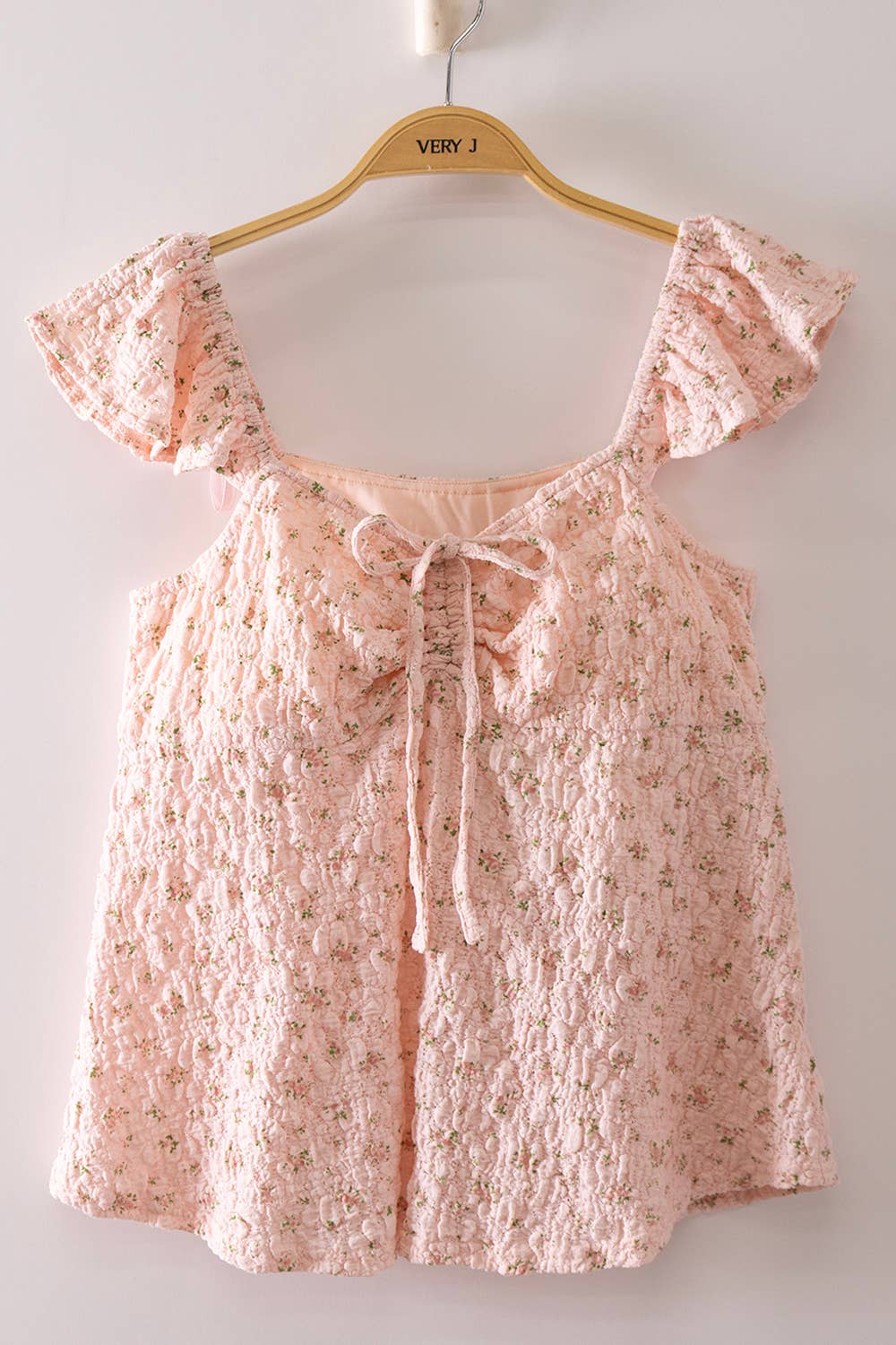 Romantic Floral Ruffle Sleeve Babydoll Top