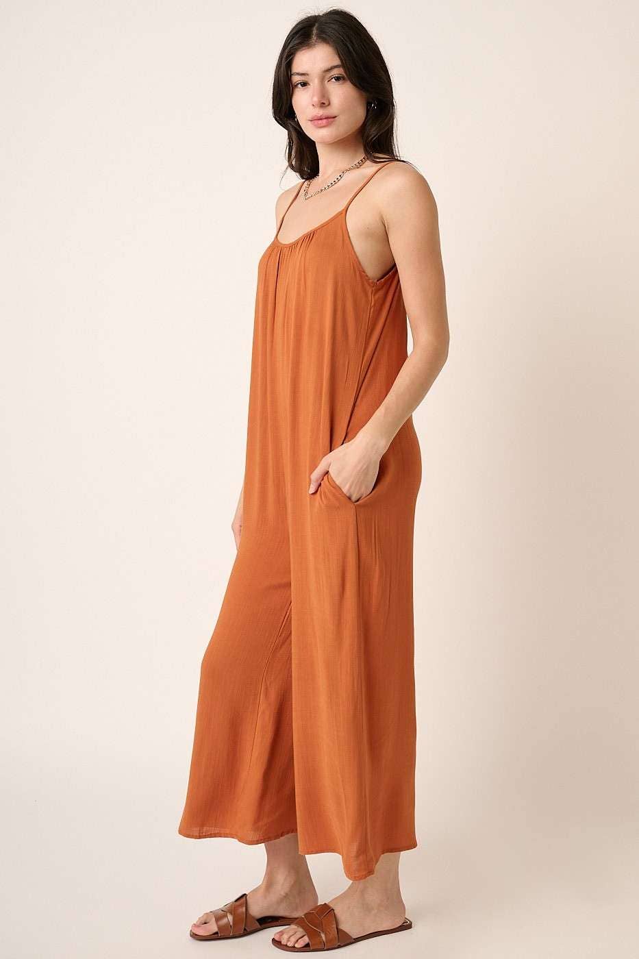 PLUS WIDE LEG SCOOP NECK JUMPSUIT