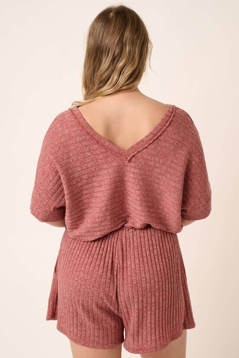 PLUS SIZE RIBBED ROMPER
