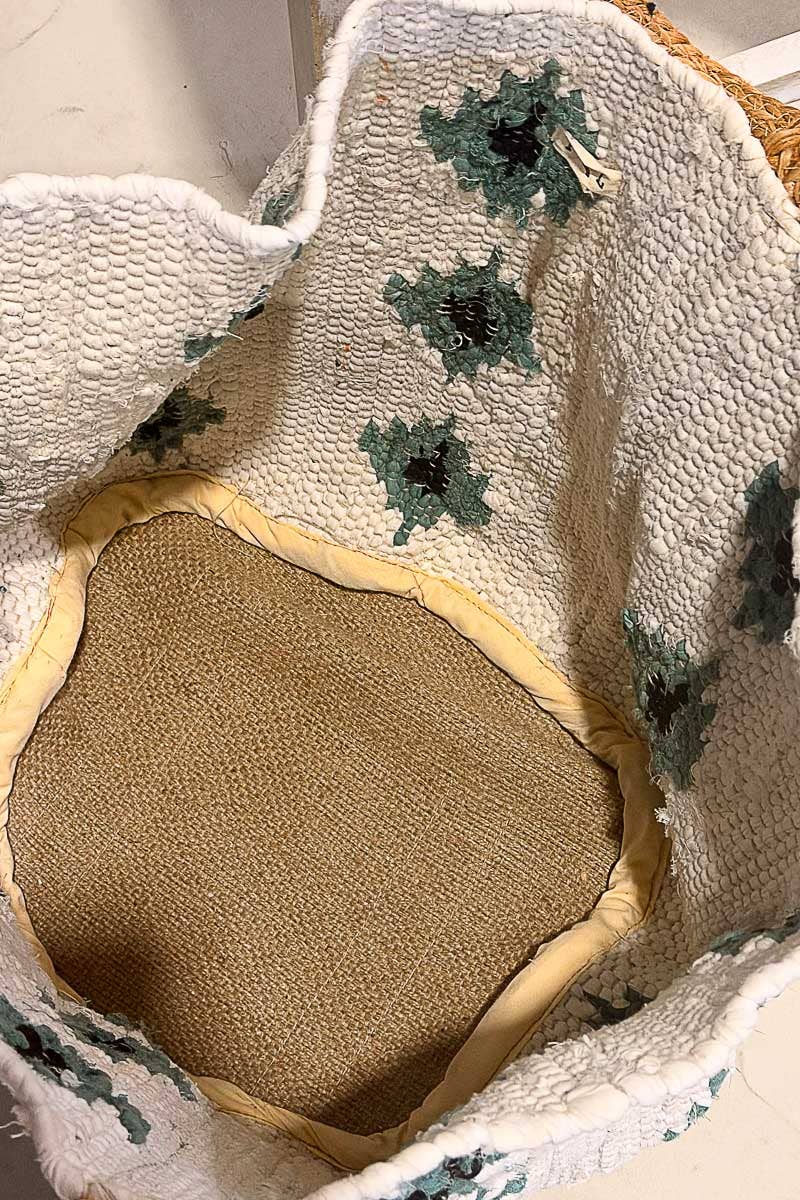 Floral Cotton Weave Tote Bag