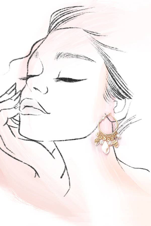 COASTAL SEASHELL CLUSTER DROP EARRINGS