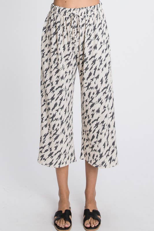 MULTI PRINT CROPPED PANTS