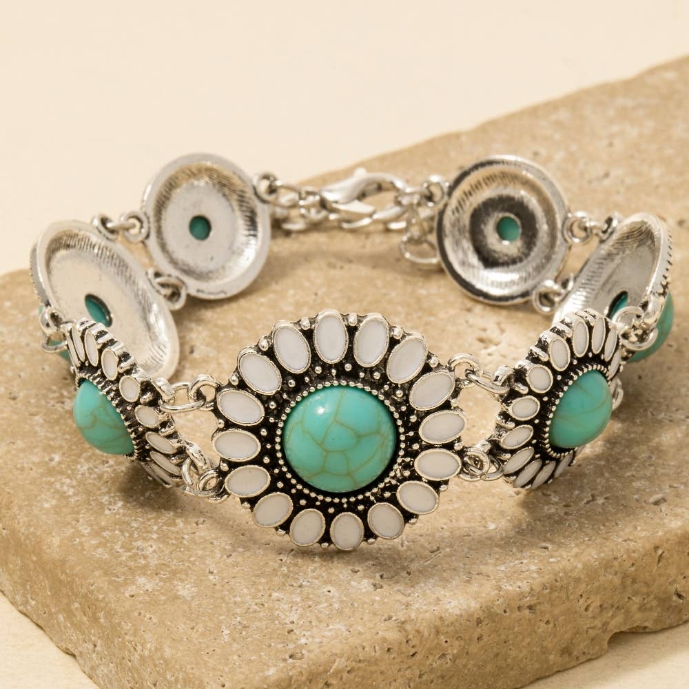 Flower Concho Chain Bracelet