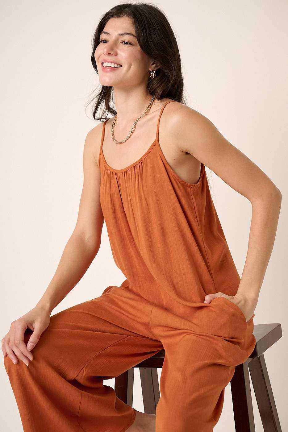 PLUS WIDE LEG SCOOP NECK JUMPSUIT