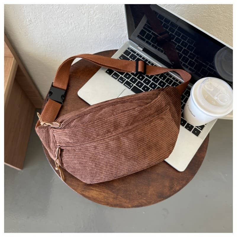 CORDUROY CROSSBODY SLING FANNY PACK BELT BUM BAG | 40P583