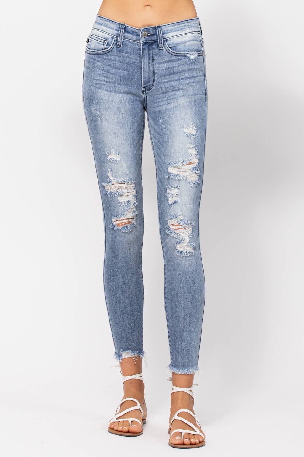 MID-RISE SKINNY DESTROYED (Size 15 only)