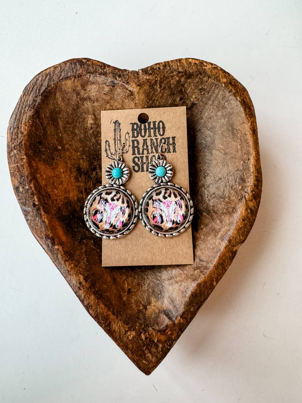 Western Theme Bubble Steer Earrings 
