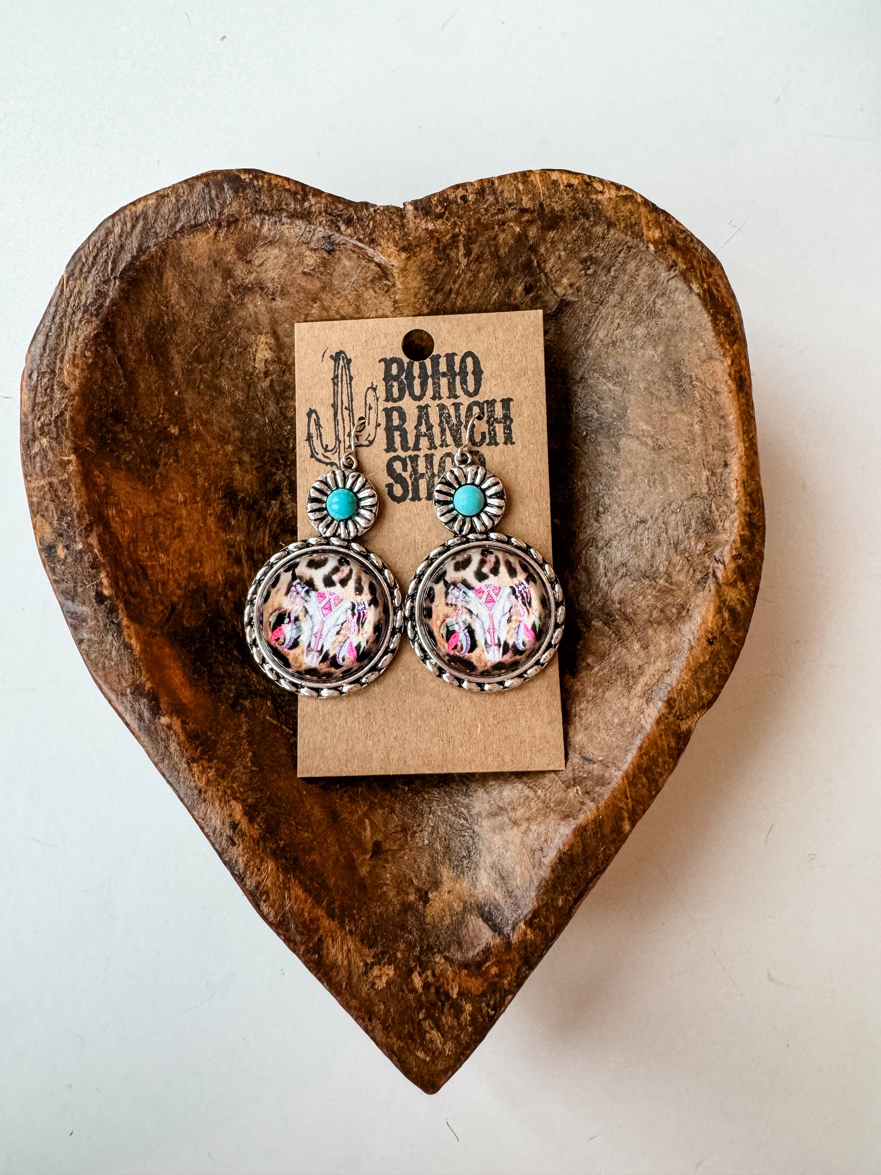 Western Theme Bubble Steer Earrings 