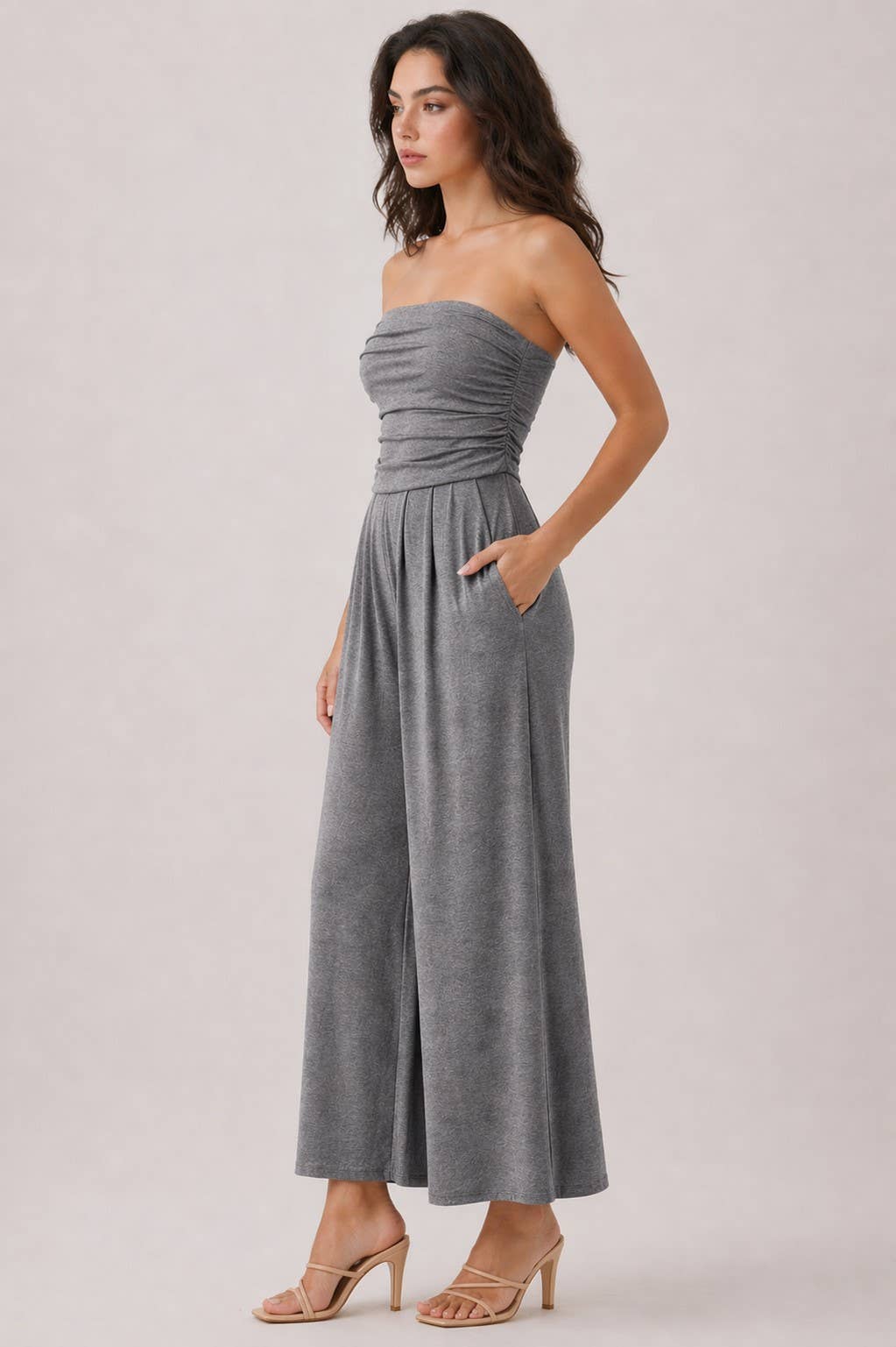 TUBE TOP PALAZZO ROMPER