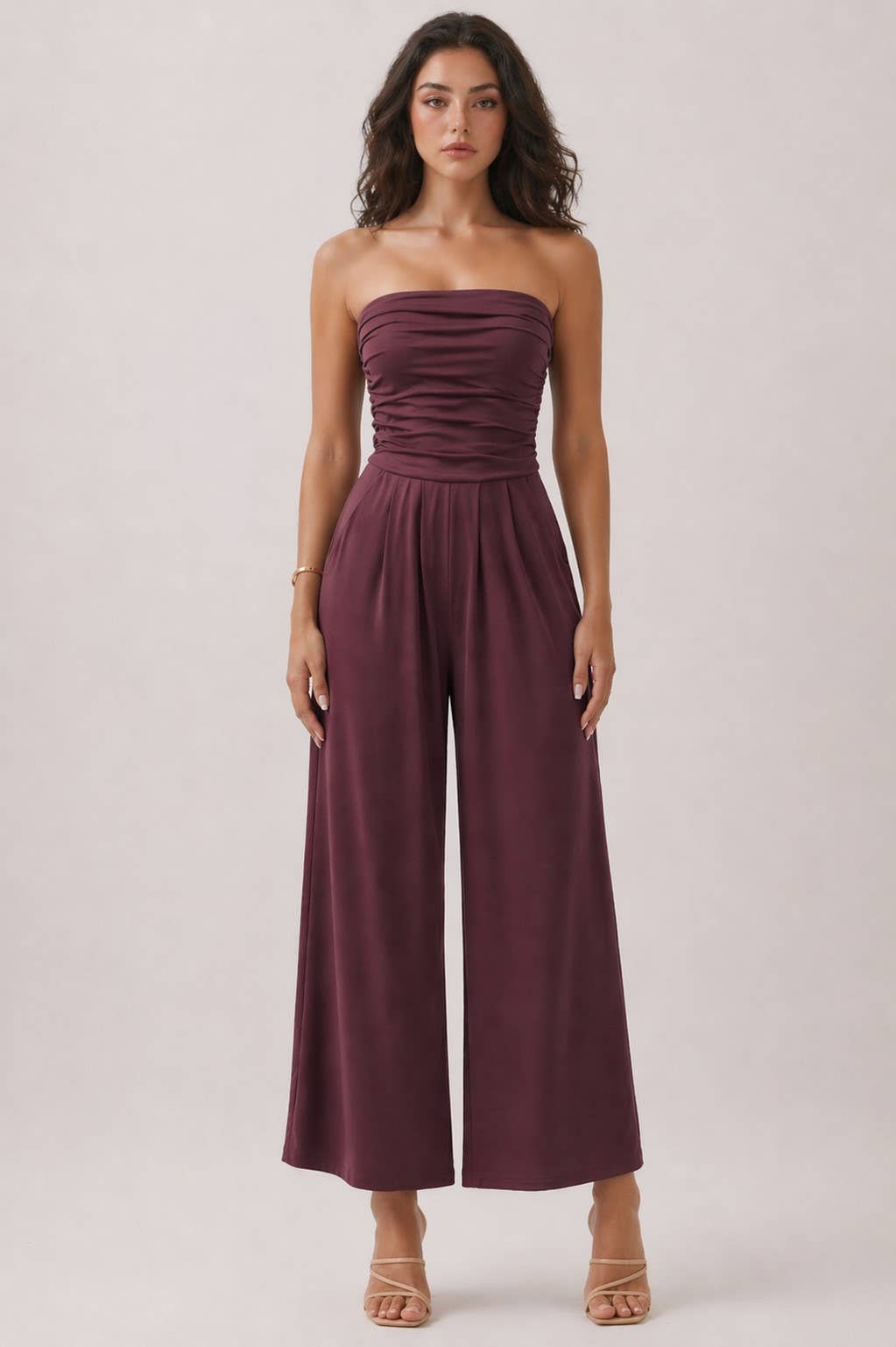 TUBE TOP PALAZZO ROMPER