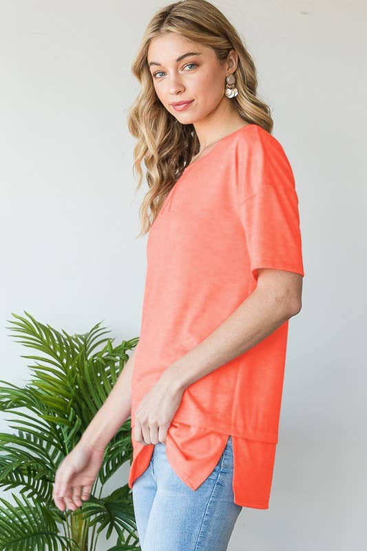 ST2411-11  SOLID TOP WITH STITCH AND SIDE SLIT
