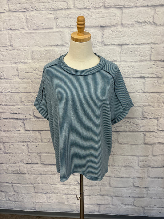 Slate Blue ribbed top