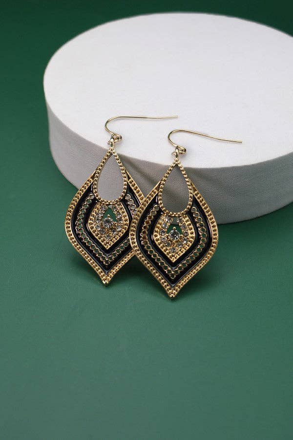 BOHEMIAN TEARDROP BLACK EARRINGS