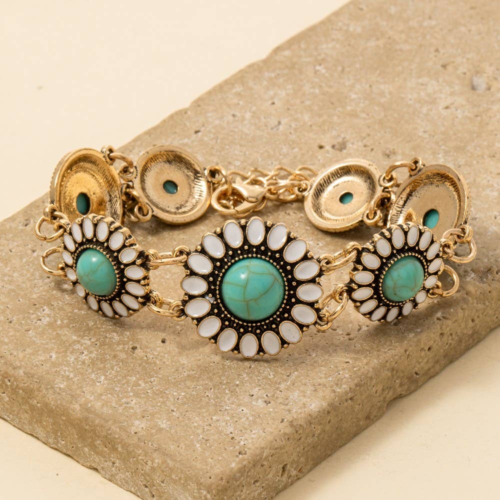 Flower Concho Chain Bracelet