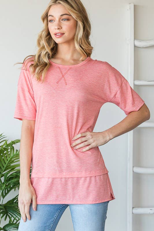 ST2411-11  SOLID TOP WITH STITCH AND SIDE SLIT