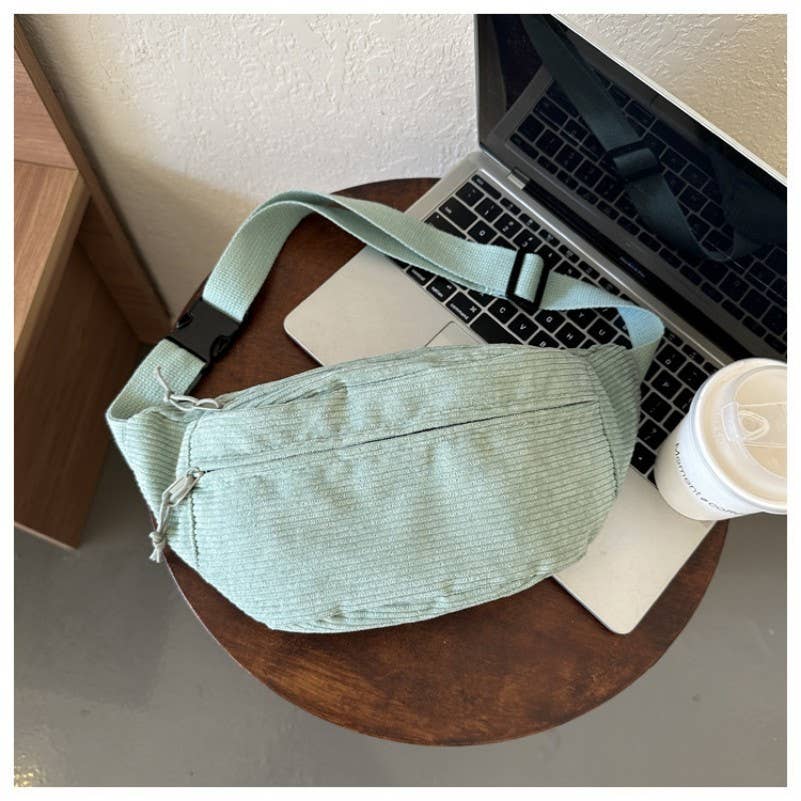 CORDUROY CROSSBODY SLING FANNY PACK BELT BUM BAG | 40P583