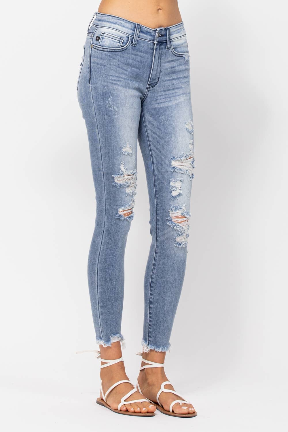 MID-RISE SKINNY DESTROYED (Size 15 only)