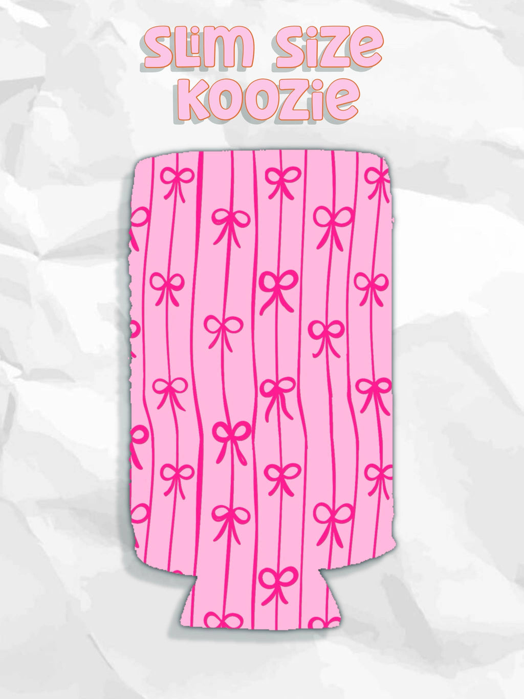 SLIM Pink bow can koozies