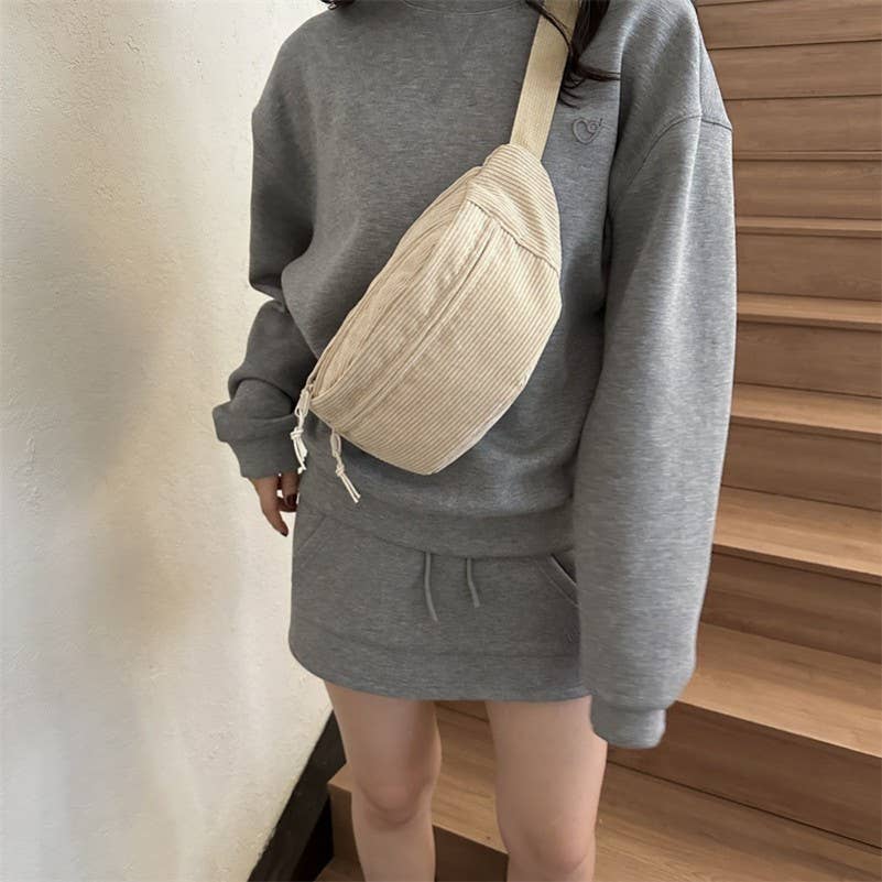 CORDUROY CROSSBODY SLING FANNY PACK BELT BUM BAG | 40P583