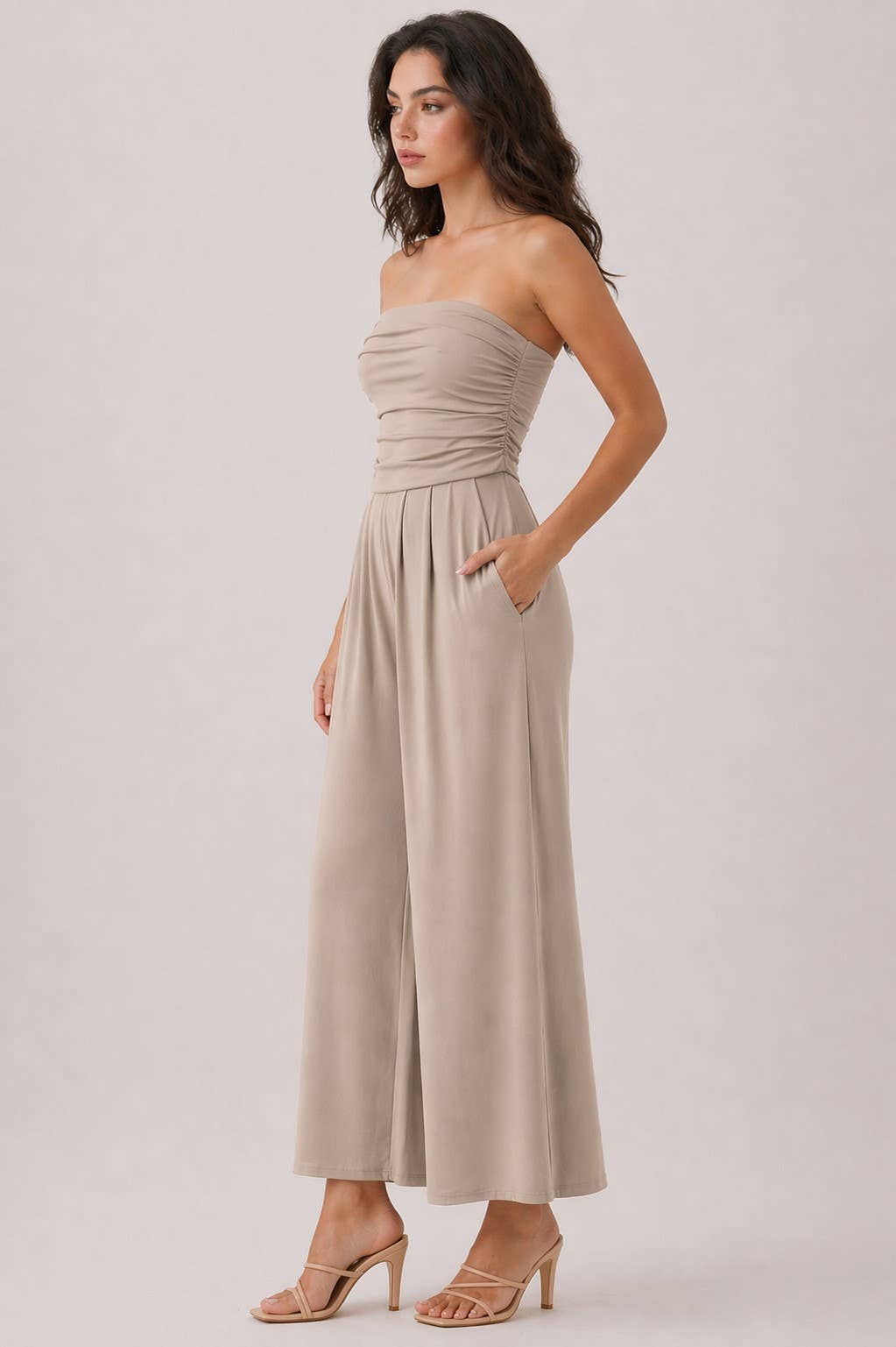TUBE TOP PALAZZO ROMPER