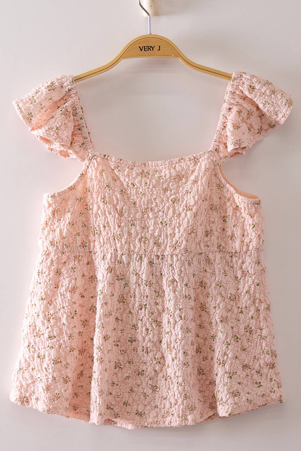 Romantic Floral Ruffle Sleeve Babydoll Top
