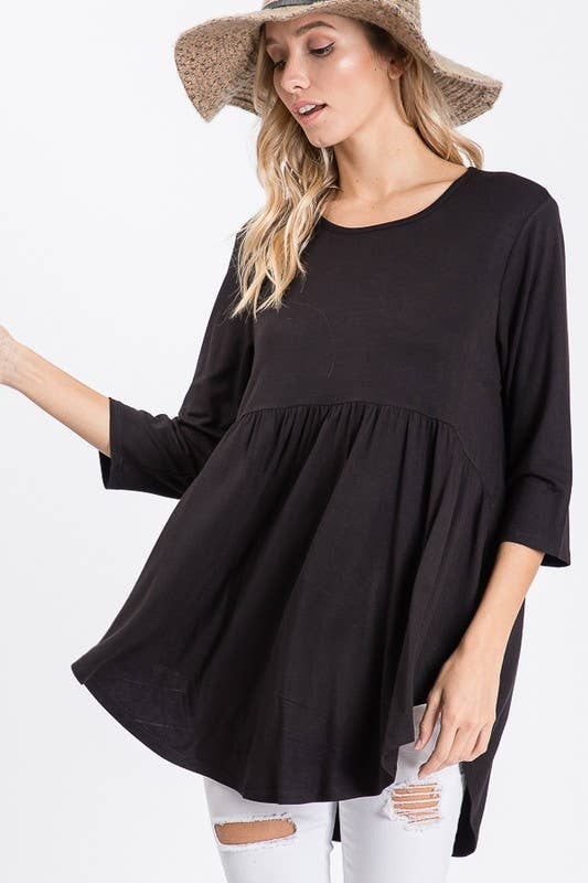 SOLID BABYDOLL TOP