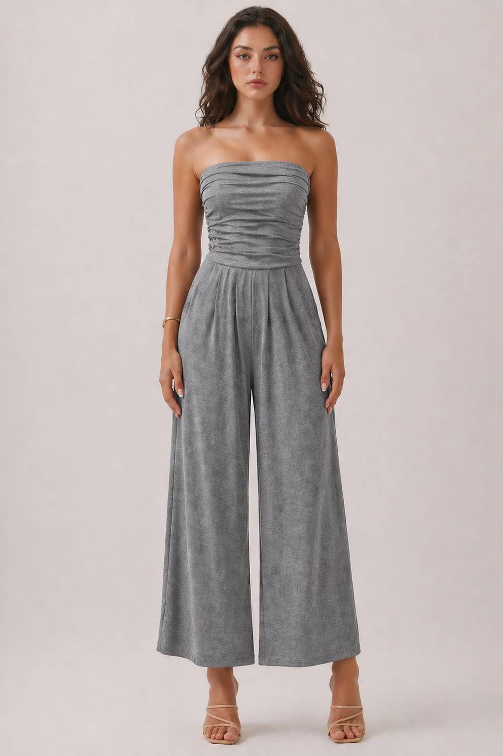 TUBE TOP PALAZZO ROMPER