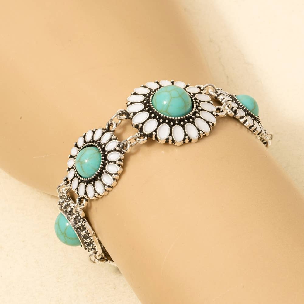 Flower Concho Chain Bracelet