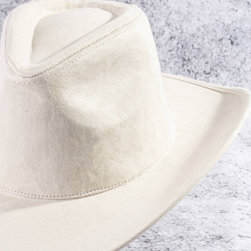 Wide Brim Suede Rhinestone Studded Western Cowboy Hat