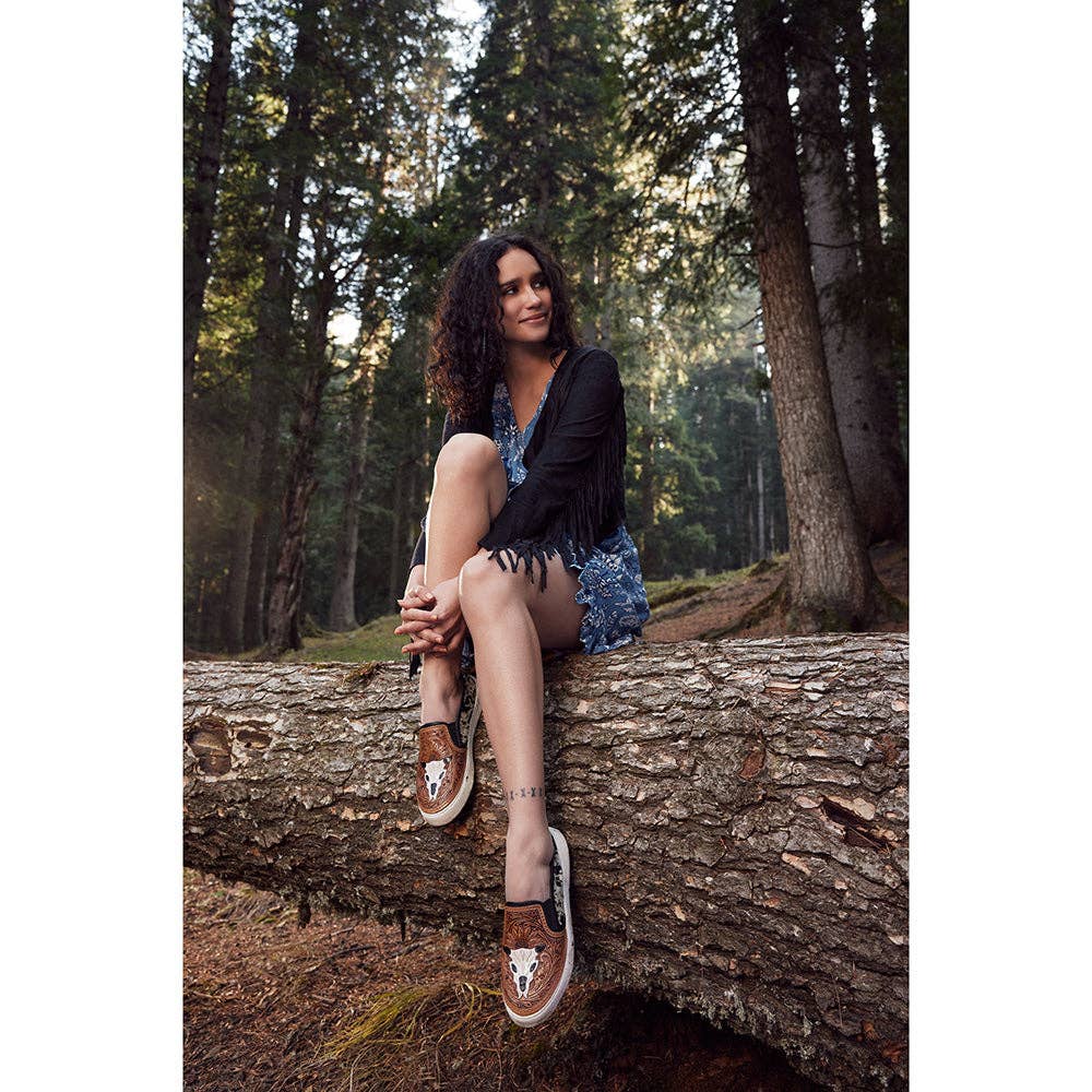 Western Hand-Tooled Sneakers