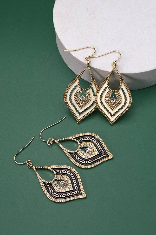 BOHEMIAN TEARDROP BLACK EARRINGS