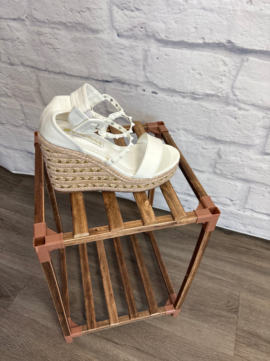 Vinci - gold accent wedge heel