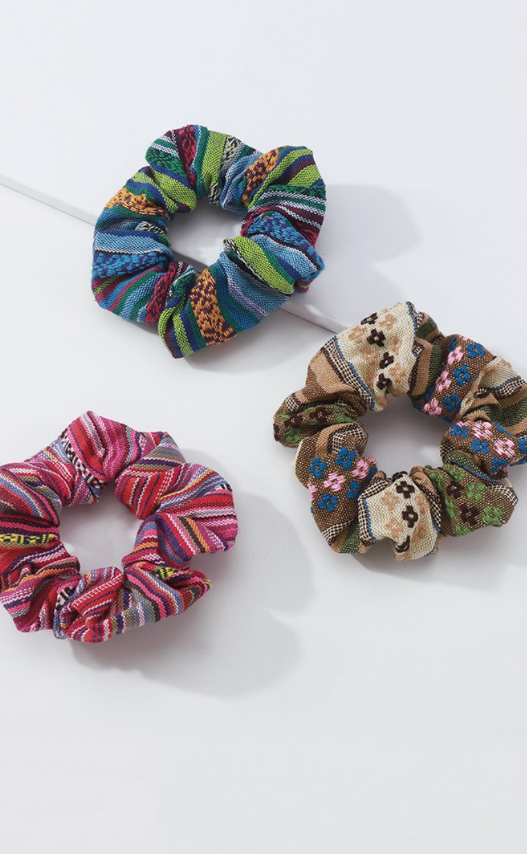 Knitting Ethnic Pattern Scrunchies Hair Tie