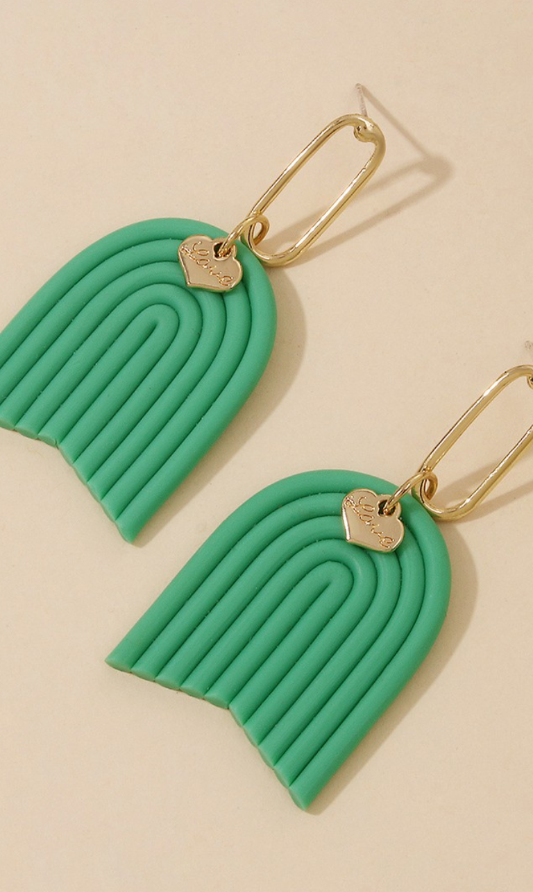 Handmade Colorful Arch Polymer Clay Earrings