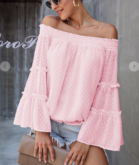 Swiss Dot off the shoulder top