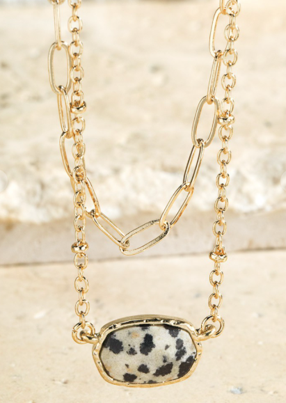 Semi-Precious Stone Layered Necklace