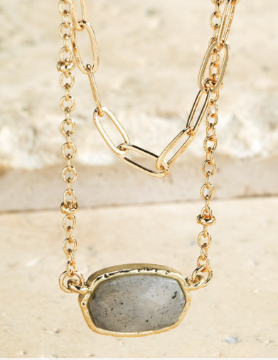 Semi-Precious Stone Layered Necklace