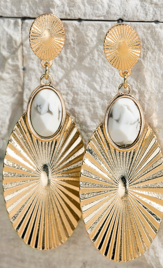 Egyptian Inspired Earrings White