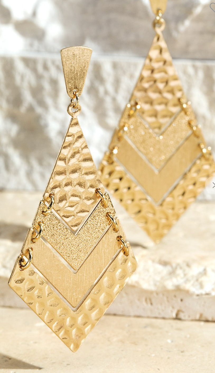 Gold Triangle Earrings