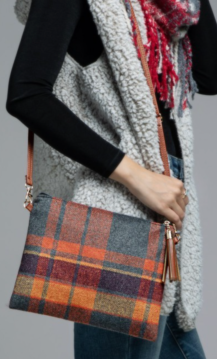 Plaid Print Crossbody Bag