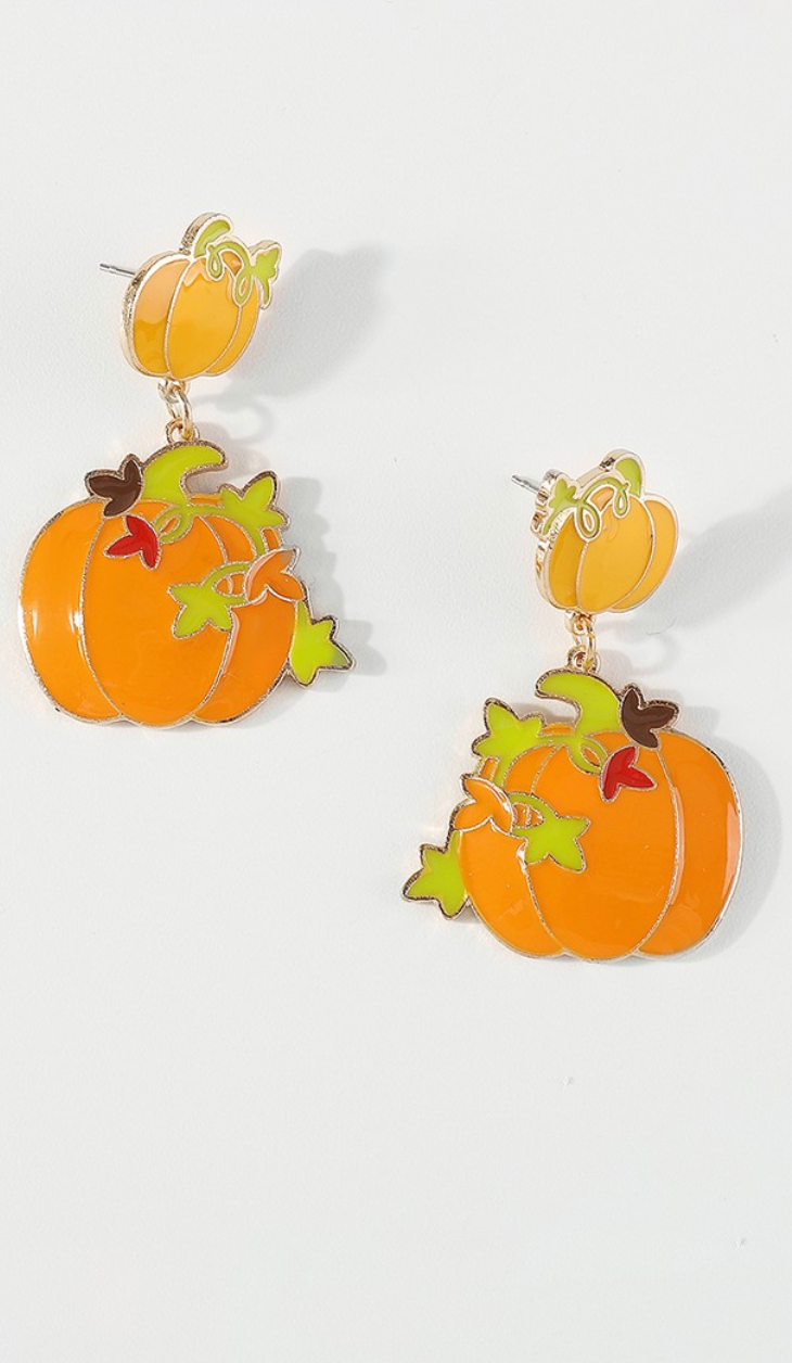 Halloween Cute Pumpkin Drop Earrings