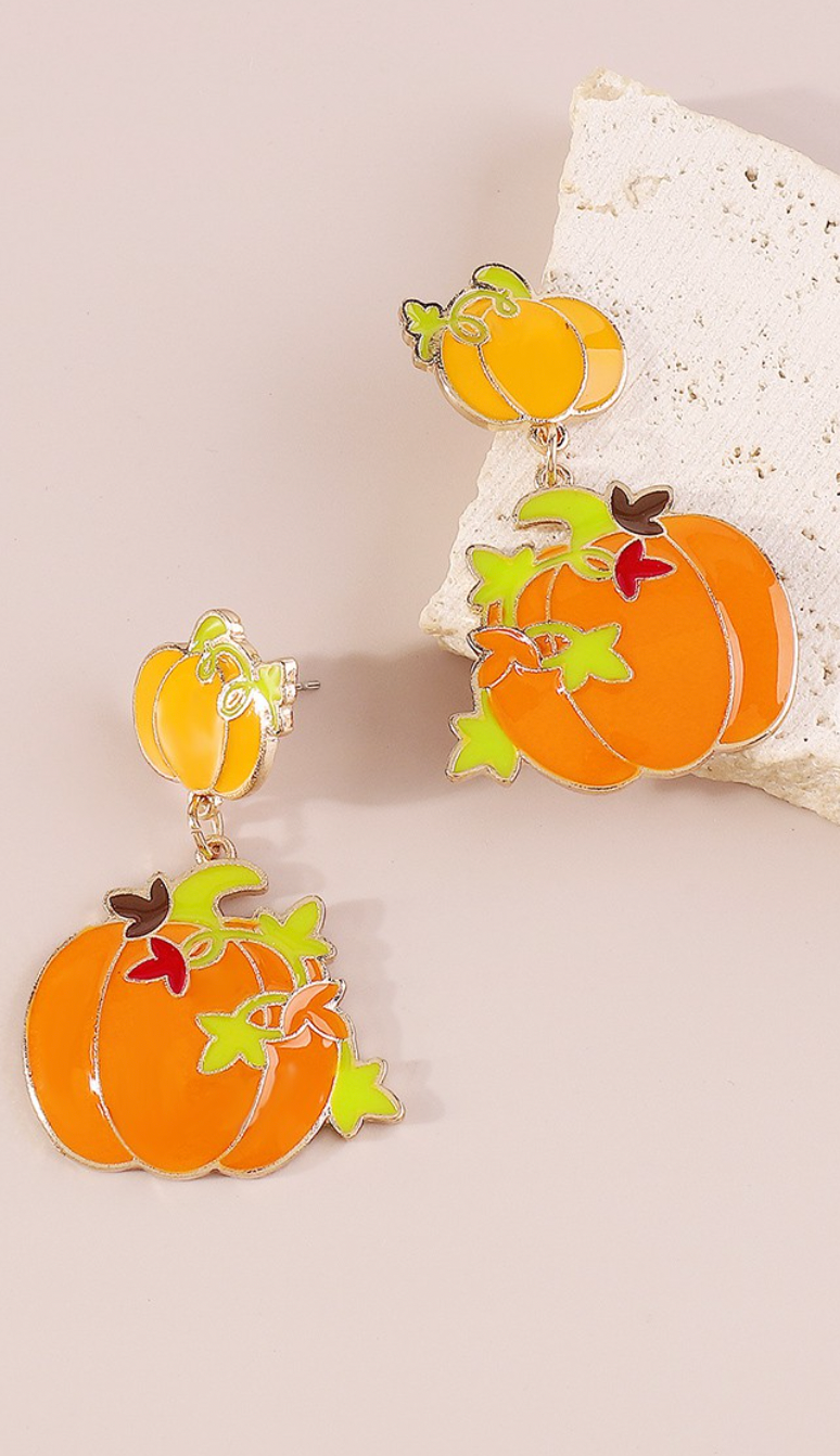 Halloween Cute Pumpkin Drop Earrings