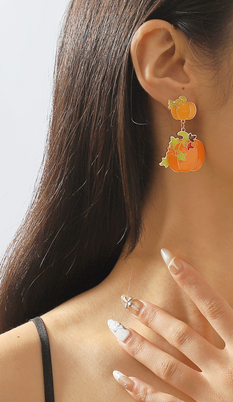 Halloween Cute Pumpkin Drop Earrings