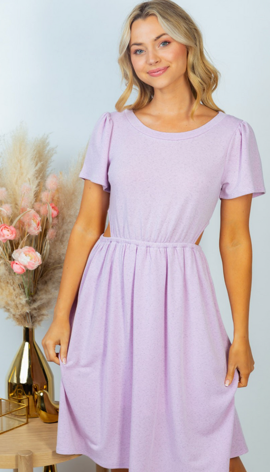 Short Sleeve Lavender Dress