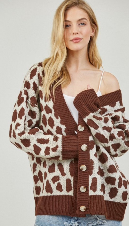 Animal Print Cardigan