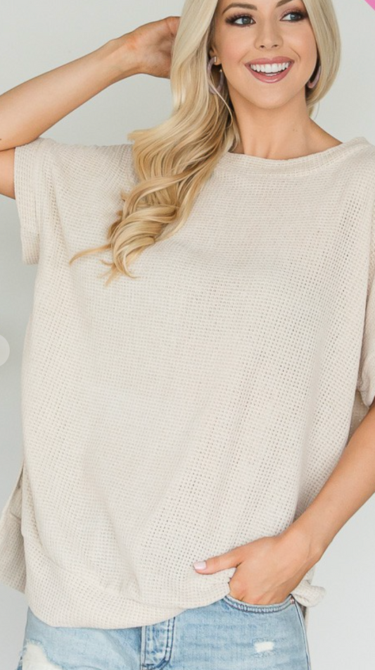 Soft Short Sleeve Sweater Top