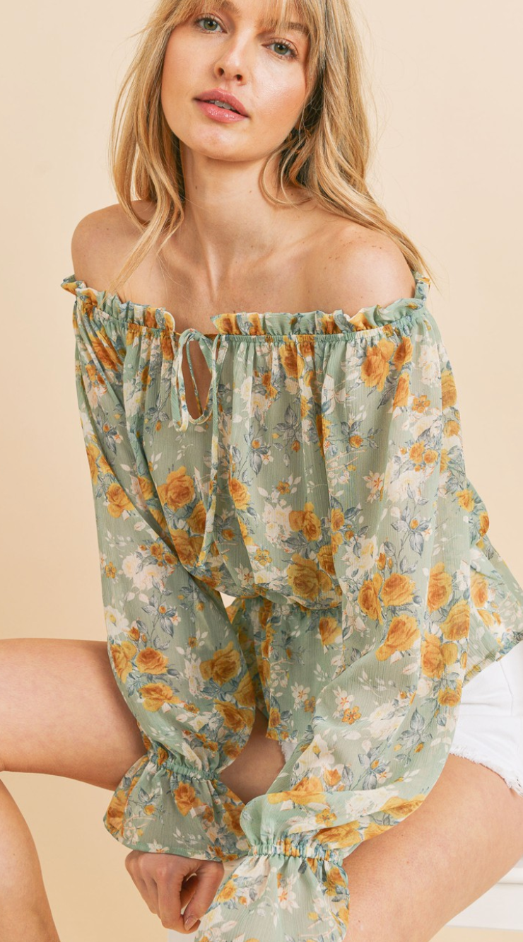 Ruffle off shoulder blouse