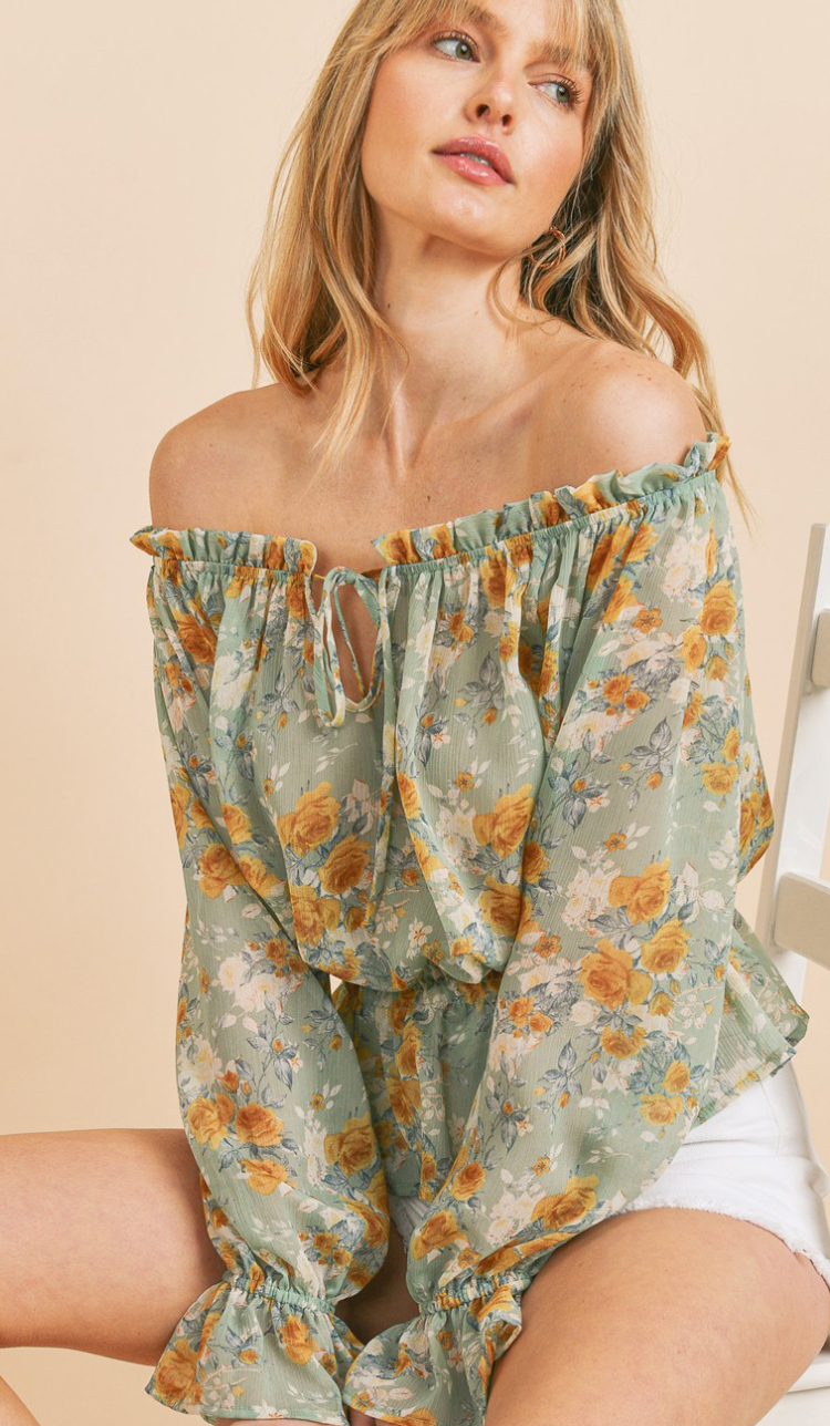 Ruffle off shoulder blouse